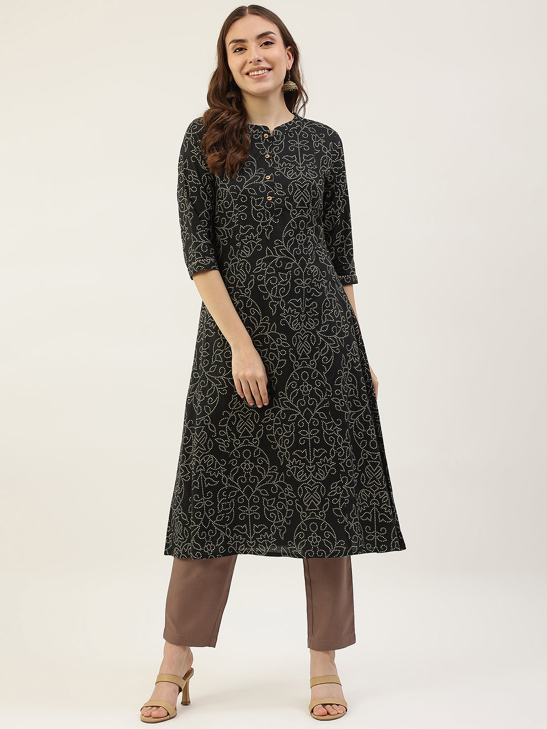 Blue-Cotton-Floral-Printed-Kaftan