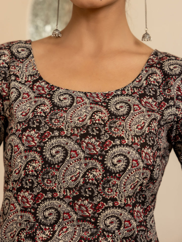 Brown-Cotton-Paisley-Printed-Anarkali-Kurta