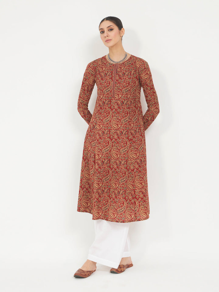 Green Embroidered Cotton Kurta Set with Dupatta