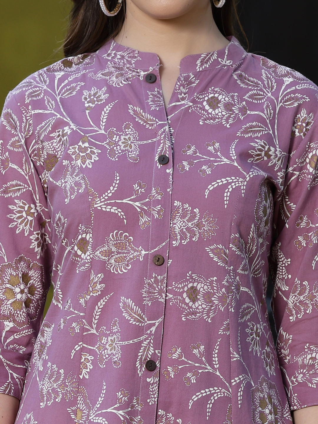 Mauve-Rayon-Floral-Print-A-Line-Kurta-Only