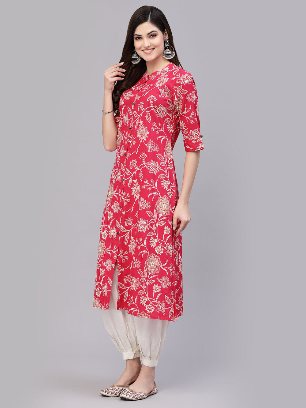 Purple-Rayon-Bandhej-Printed-3-Piece-Kurta-Set