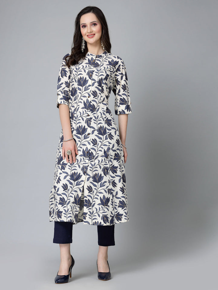 Blue-Rayon-Floral-Printed-A-Line-Kurta-Only