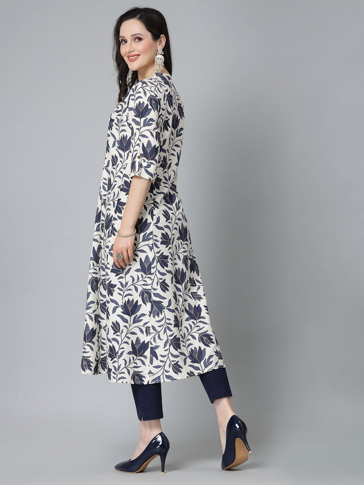 Blue-Rayon-Floral-Printed-A-Line-Kurta-Only