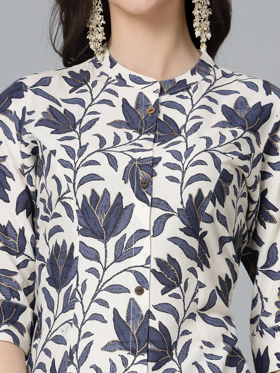 Blue-Rayon-Floral-Printed-A-Line-Kurta-Only