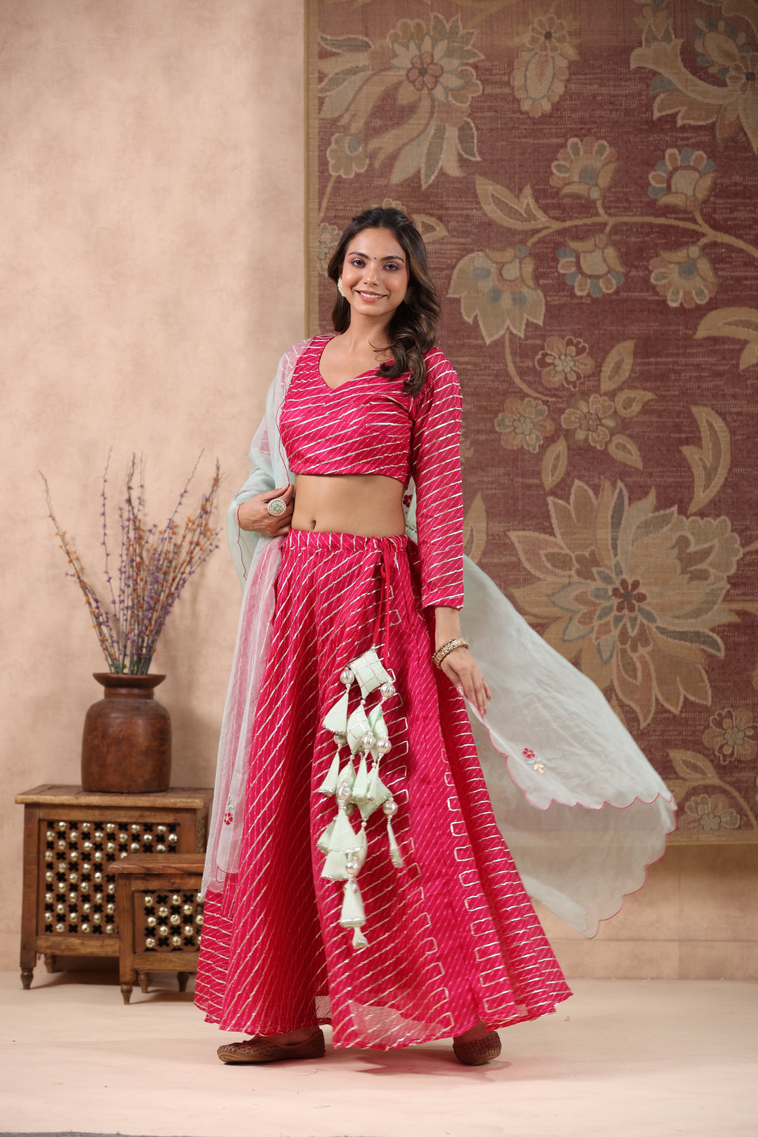 Gangaur-Pink-Kota-Doriya-Leheriya-Lehnga-Set