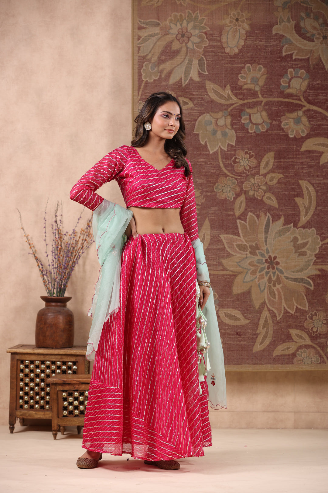 Gangaur-Pink-Kota-Doriya-Leheriya-Lehnga-Set