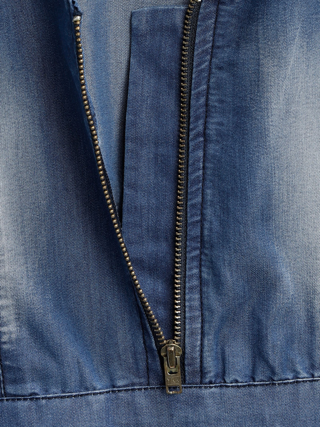 Girls Navy Dark Blue Denim Washed Jumpsuit