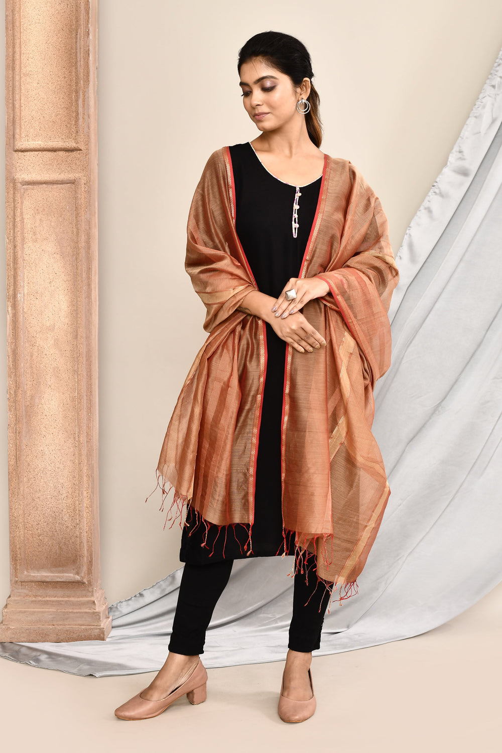 Golden-Maheshwari-Dupatta