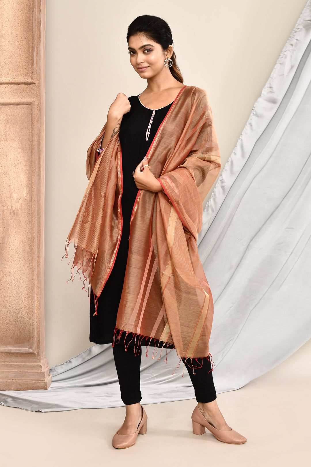 Golden-Maheshwari-Dupatta