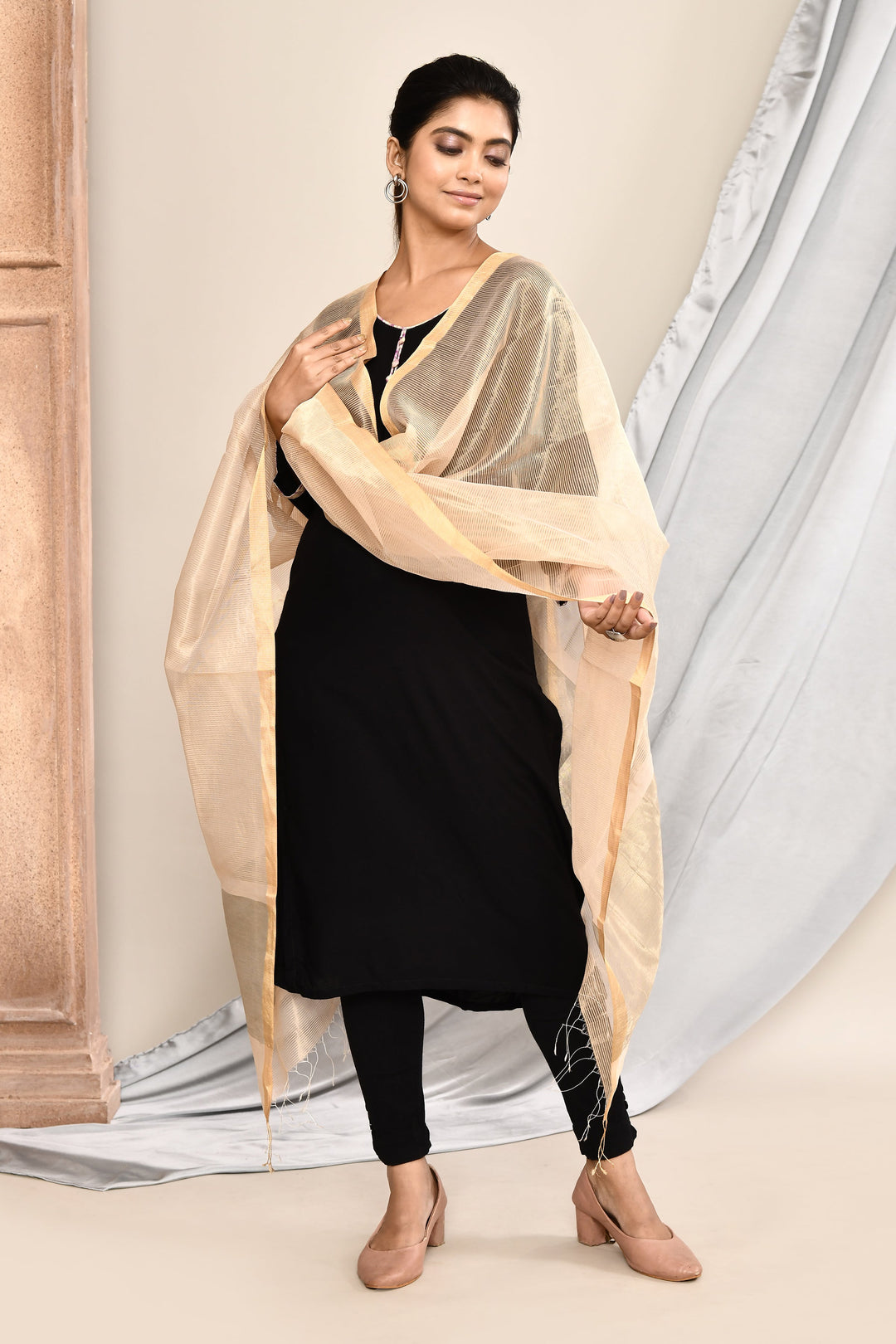 Golden-Maheshwari-Solid-Dupatta