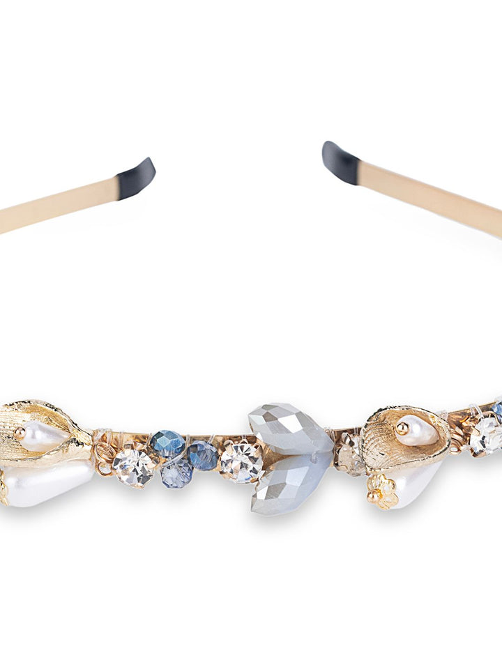 Golden-Pearls-&-Stones-Sapphire-Crown-Headband