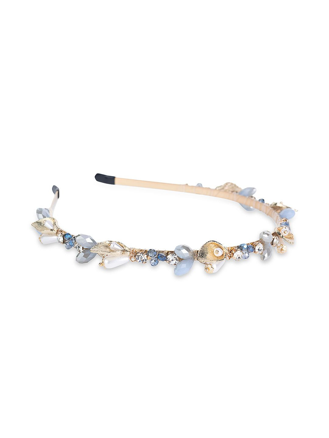 Golden-Pearls-&-Stones-Sapphire-Crown-Headband