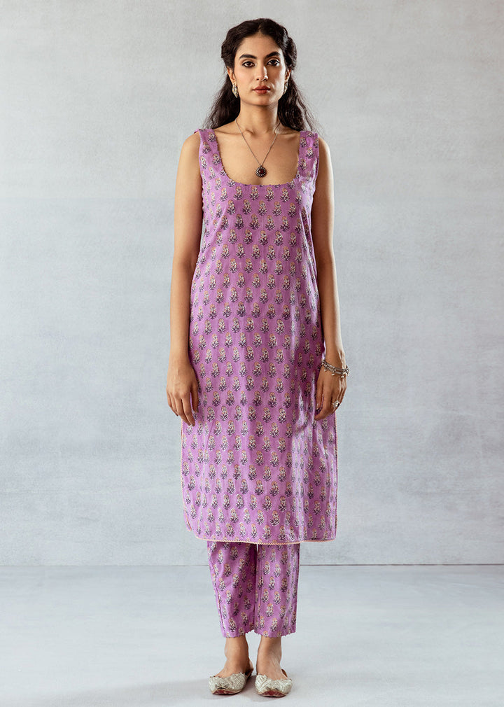 Grape-Wine-Cotton-Printed-3-Piece-Kurta-Set