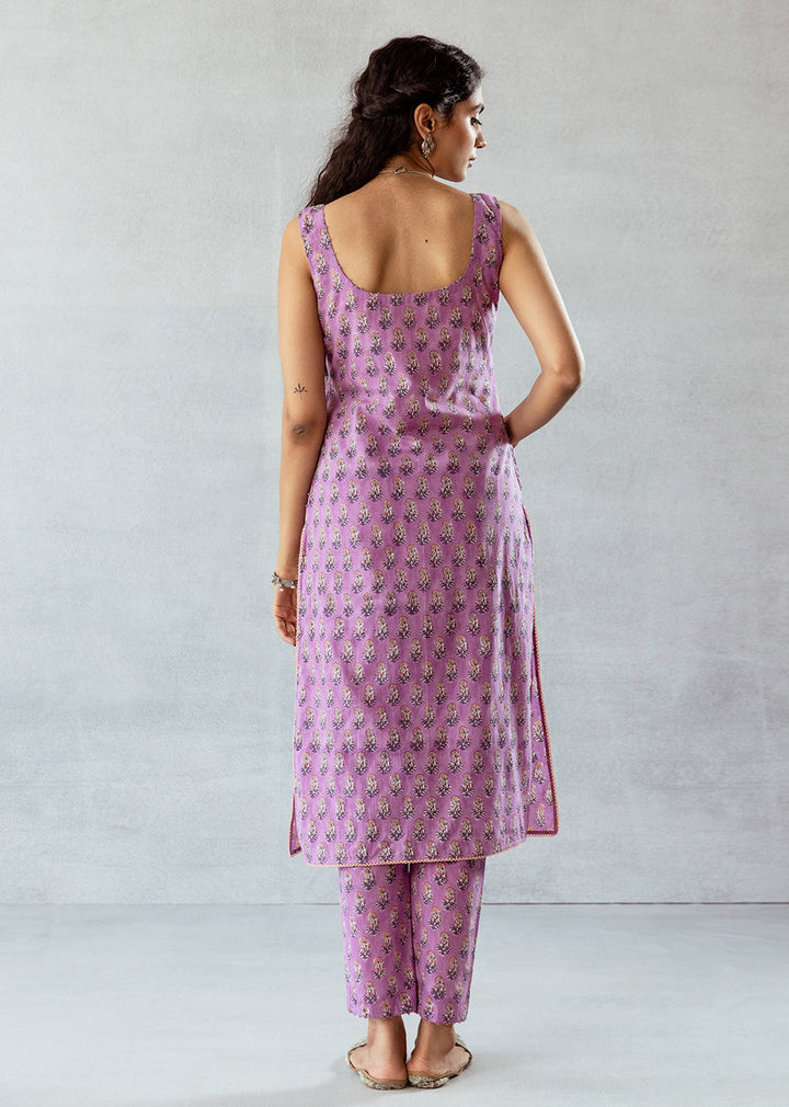 Grape-Wine-Cotton-Printed-3-Piece-Kurta-Set