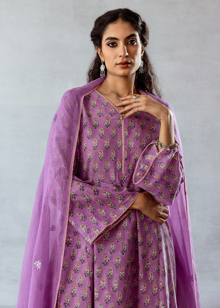 Grape-Wine-Cotton-Printed-Anarkali-Set