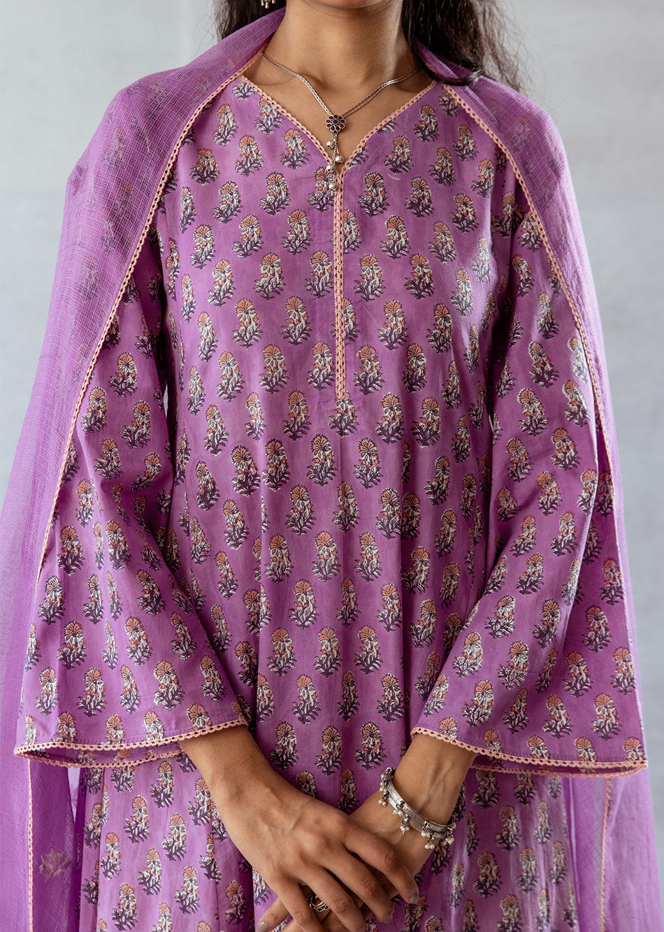 Grape-Wine-Cotton-Printed-Anarkali-Set