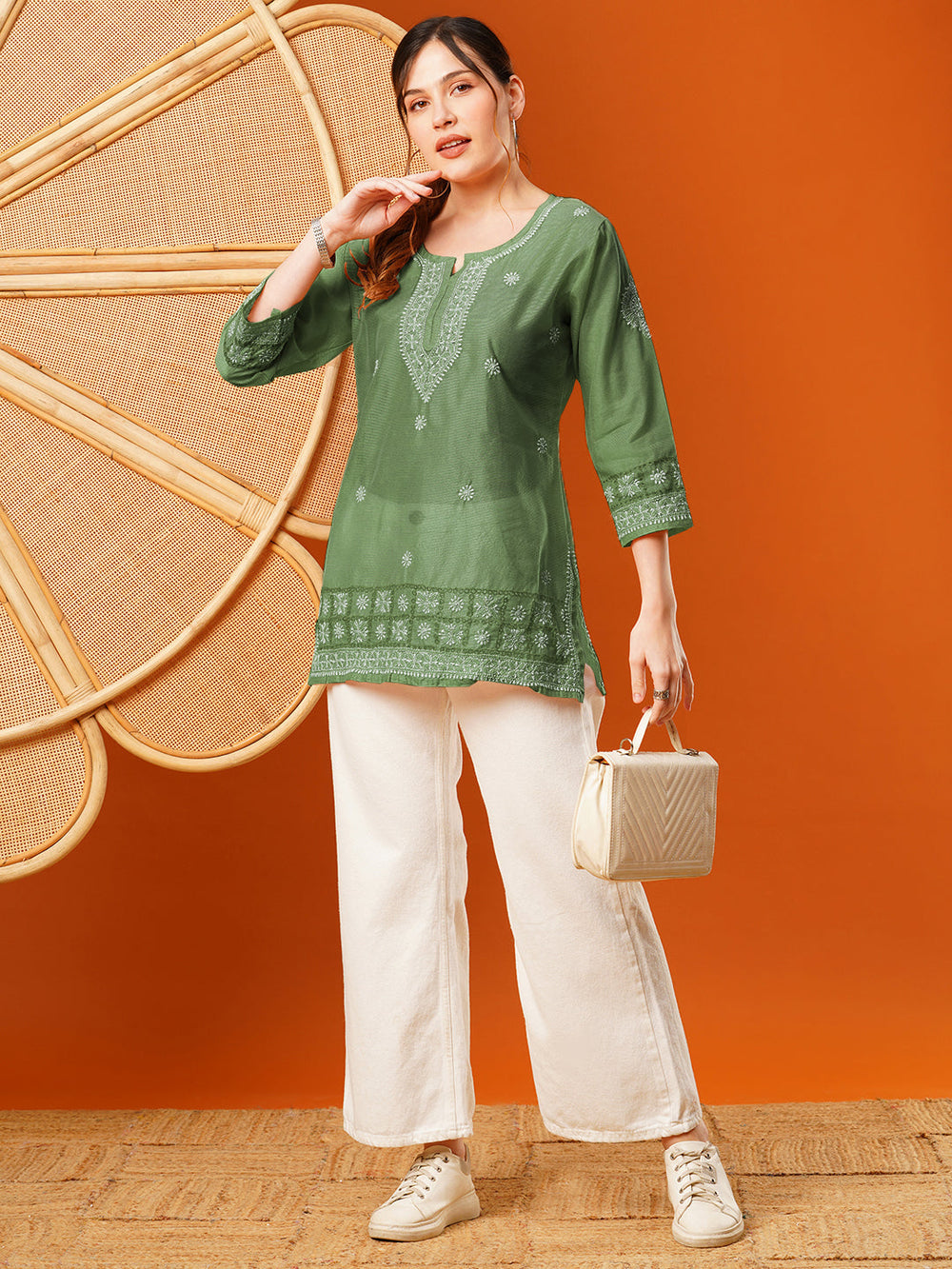 Green-Chanderi-Ethnic-Motifs-Embroidered-Tunic