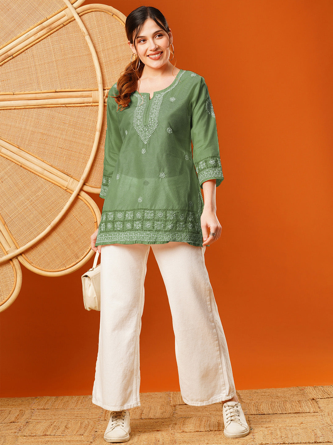 Green-Chanderi-Ethnic-Motifs-Embroidered-Tunic