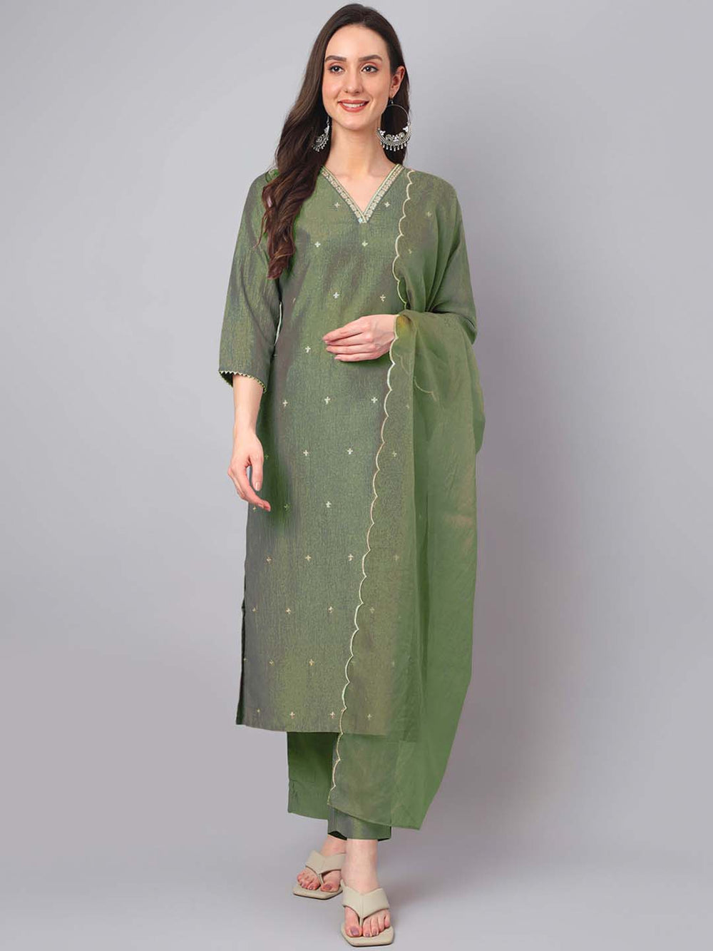 Green-Chinnon-Regular-3-Piece-Kurta-Set