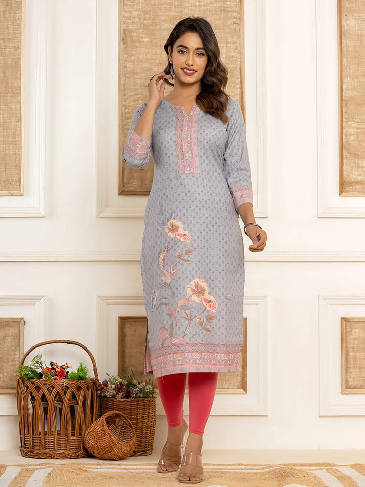 Green-Cotton-A-Line-Digital-Print-Straight-Kurta