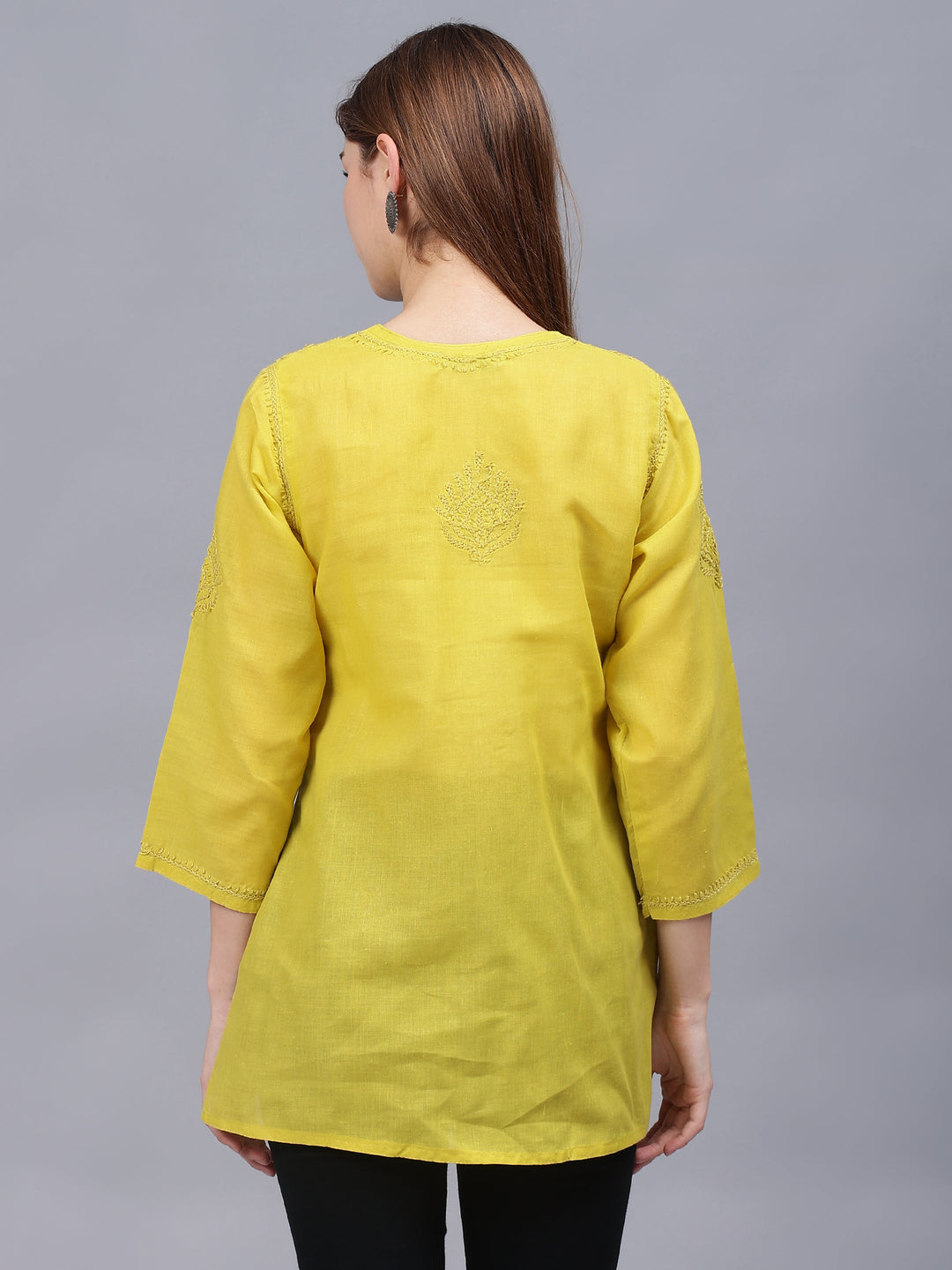 Green-Cotton-Embroidered-Chikankari-Tunic