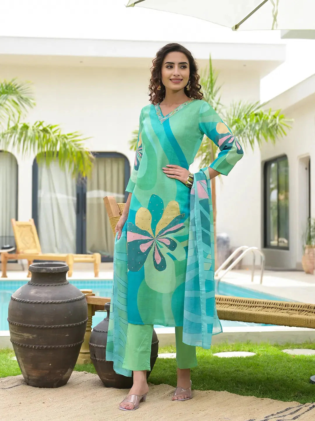 Green-Linen-Cotton-Digital-Floral-Print-3-Piece-Kurta-Set