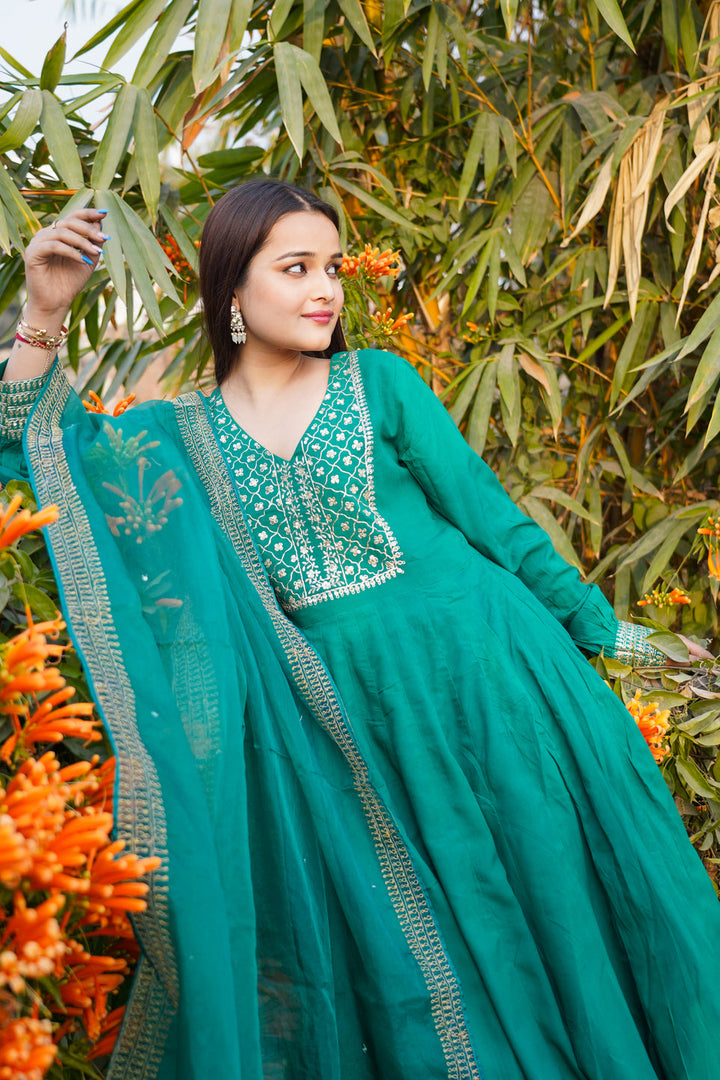 Green-Embroidery-Musline-Silk-Anarkali-Set