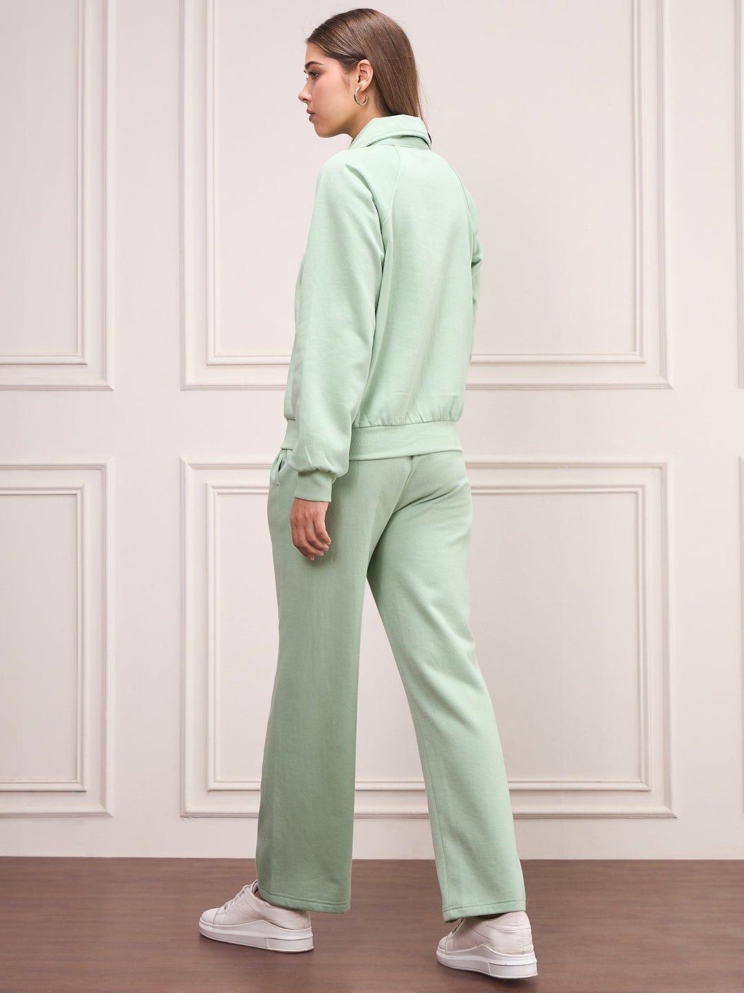 Green-Fleece-Solid-Tracksuit-Set