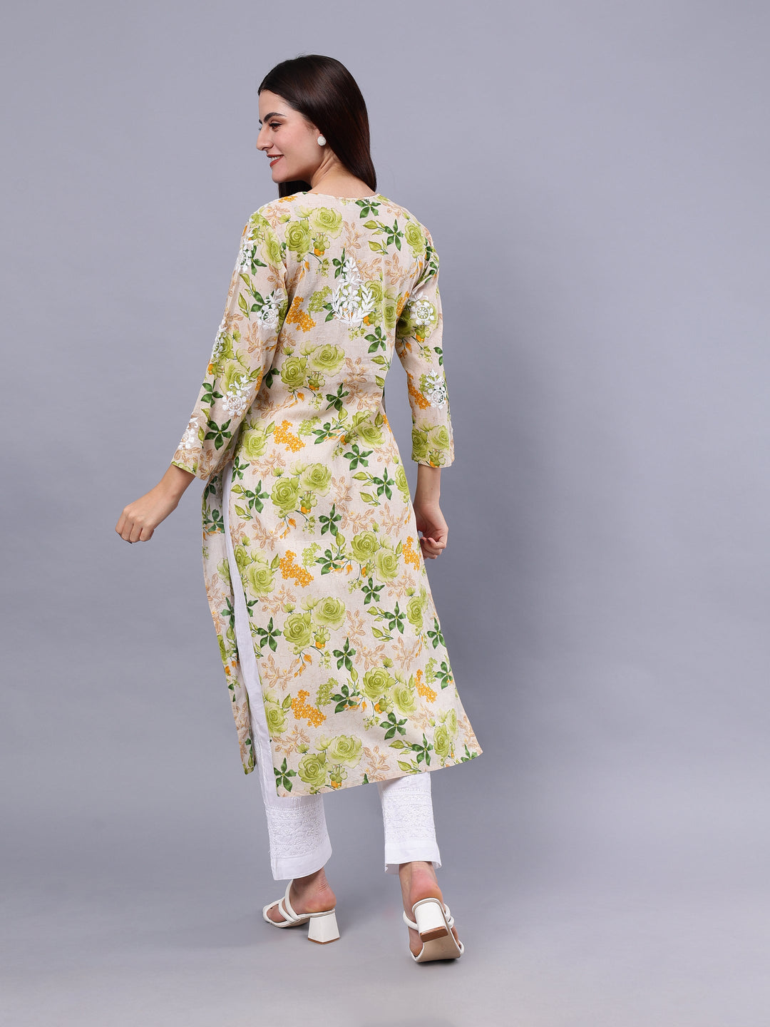 Green-Mulmul-Embroidered-Chikankari-Green-Kurti