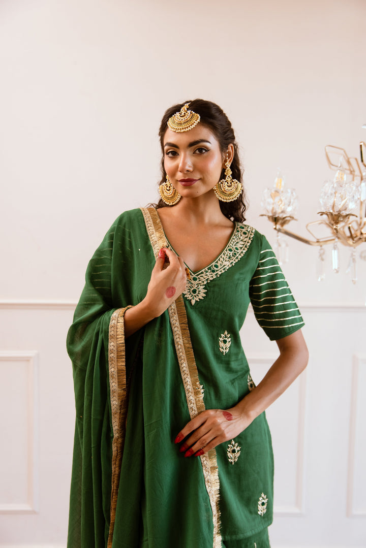 Green-Mulmul-Embroidered-Sharara-Set