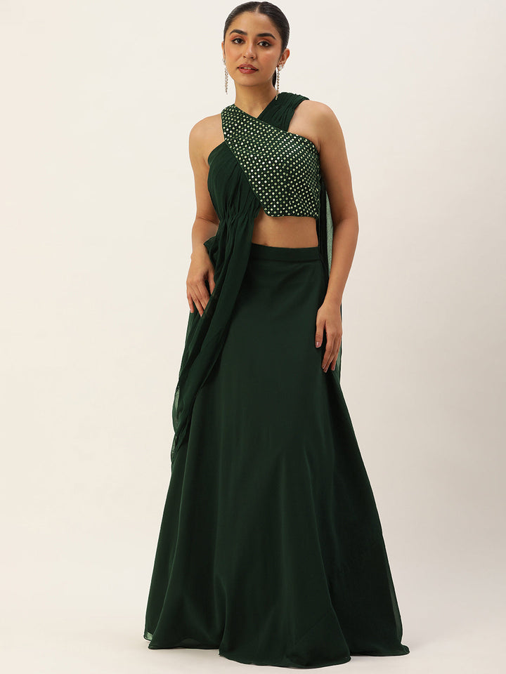 Green-Poly-Georgette-Embroidered-Skirt-Set-With-Drape