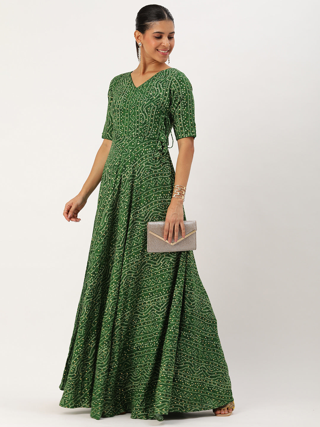 Green-Rayon-Bandhani-Printed-Angarkha-Gown