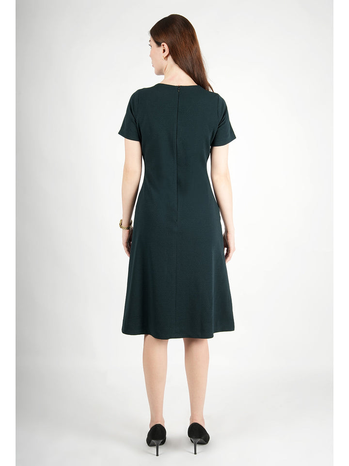 Green-Spandex-Celebration-A-Line-Zip-Dress-With-Pockets