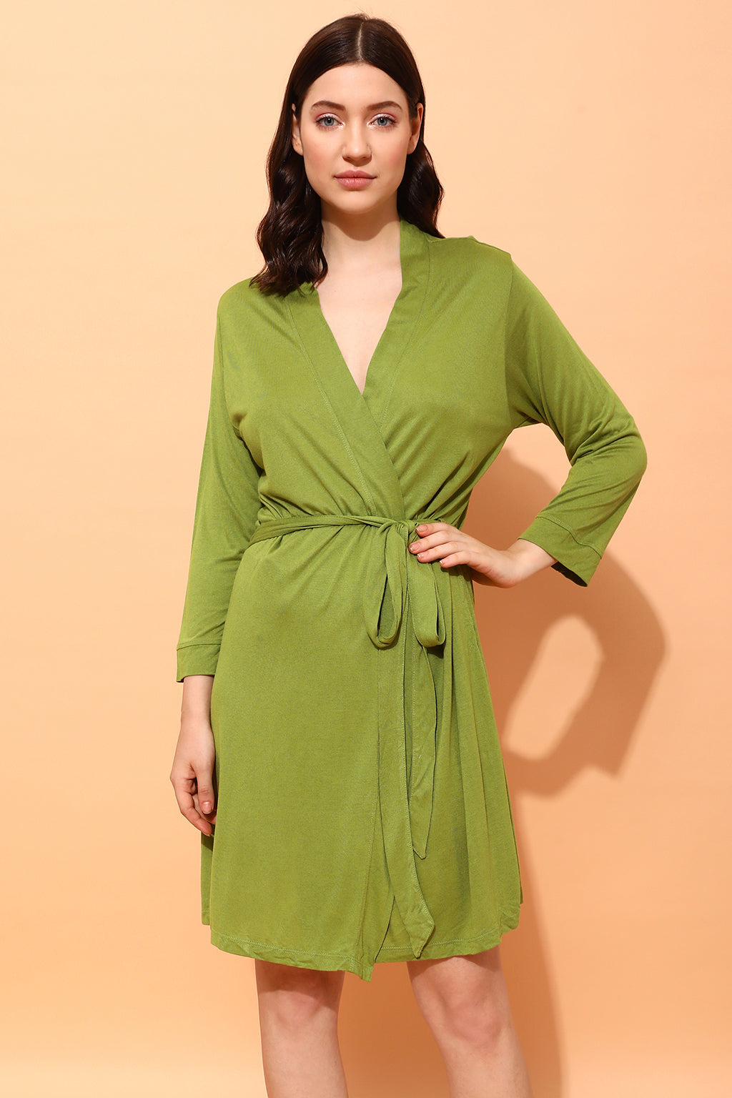 Green-Viscose-Chic-Basic-Robe-In-Cobalt