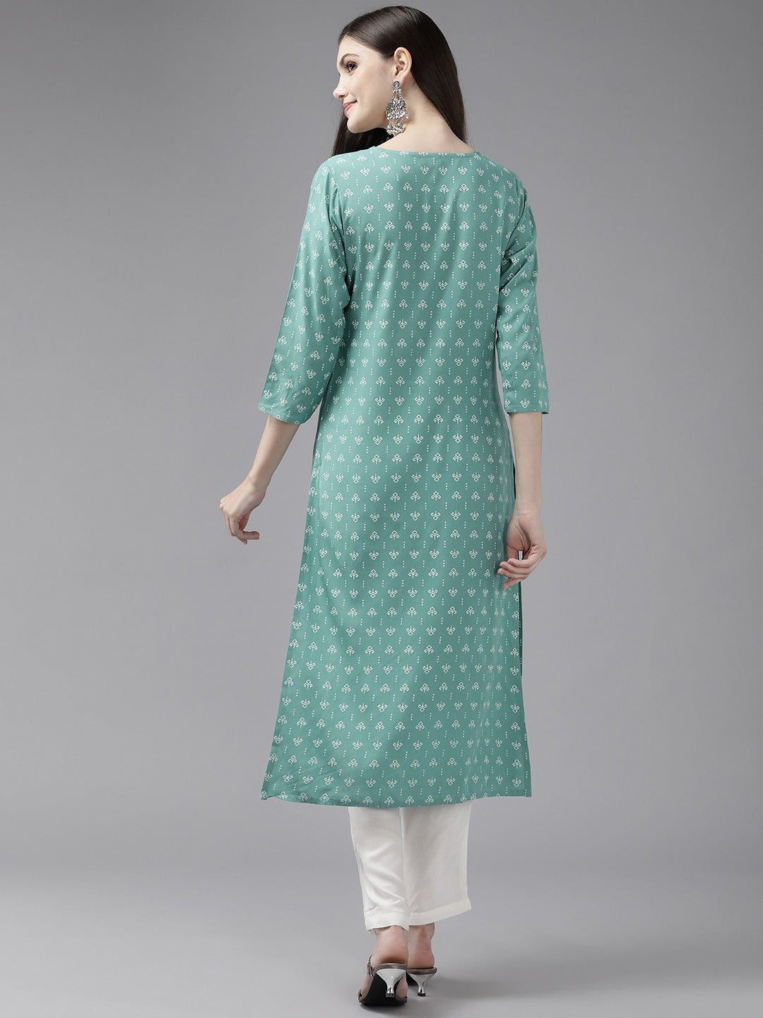 Green-Viscose-Rayon-Printed-2-Piece-Kurta-Set