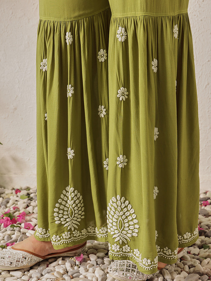 Green-Cotton-Blend-Embroidered-2-Piece-Sharara-Set