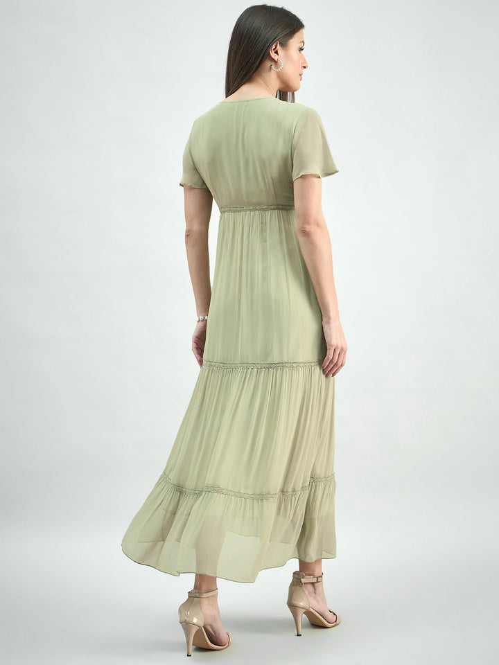 Green-Georgette-Lace-Detailed-Midi-Dress-With-Flutter-Sleeve