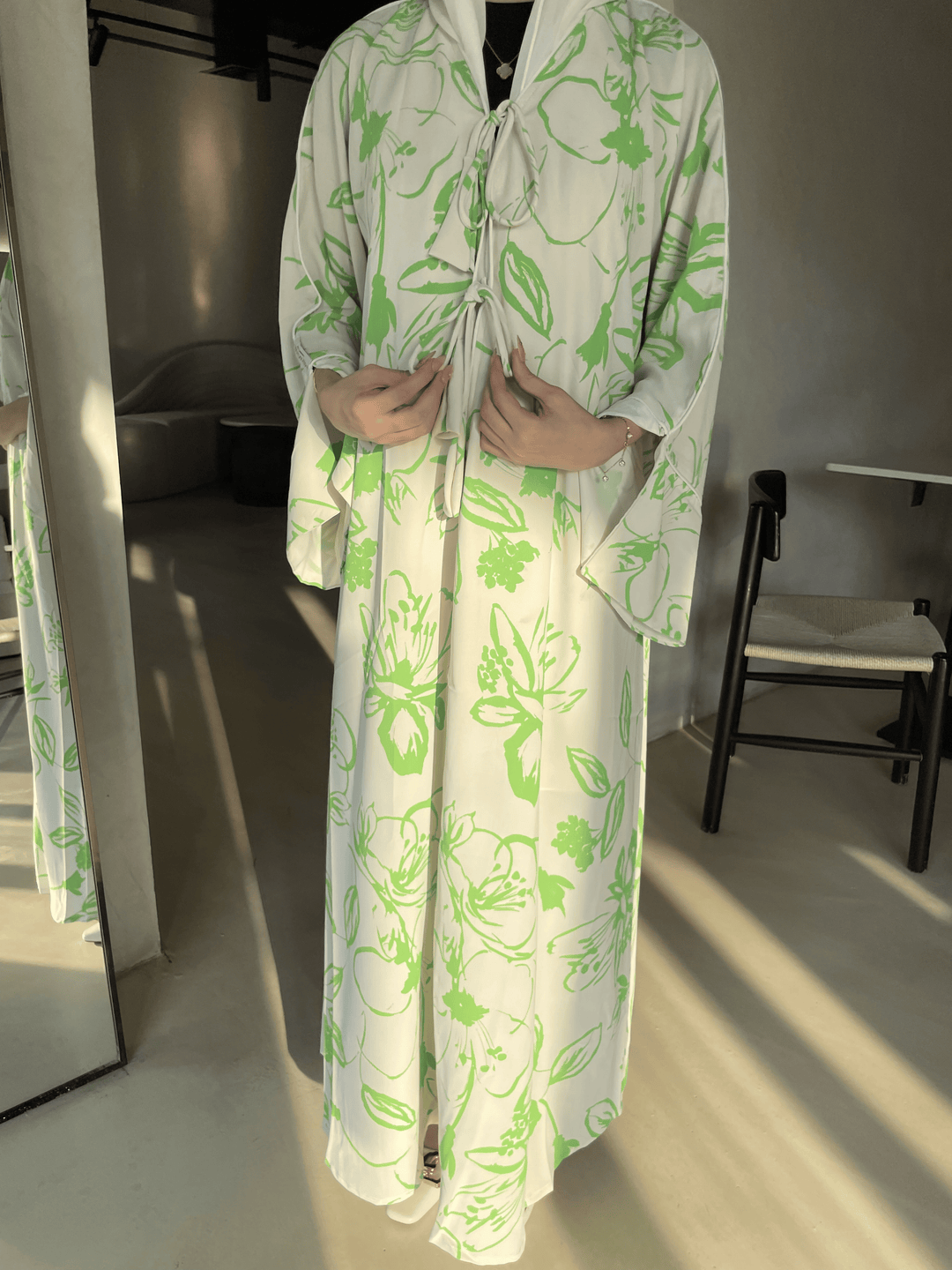 White-&-Green-Georgette-Fusion-Kimono-&-Sheila-Set