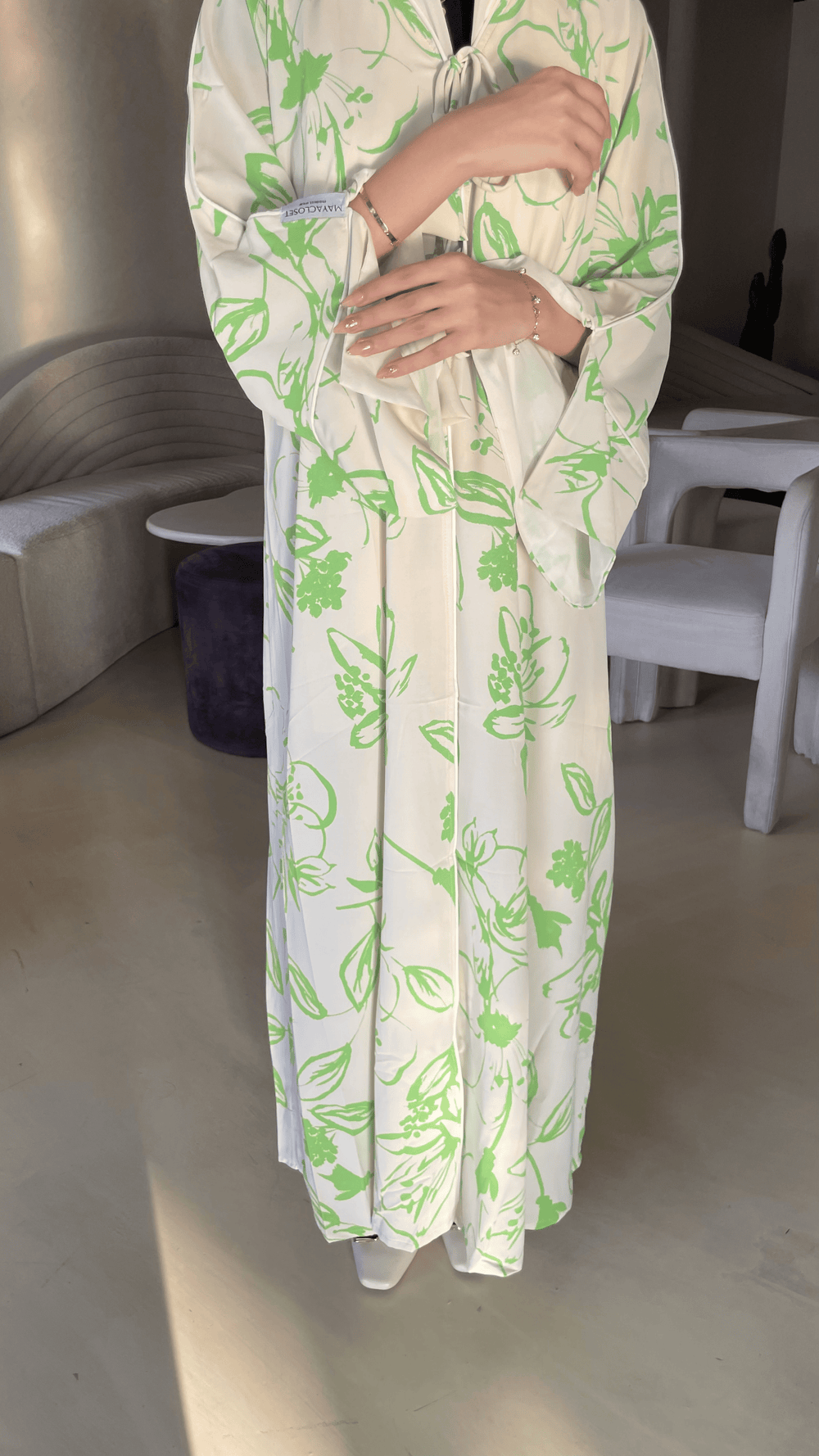 White-&-Green-Georgette-Fusion-Kimono-&-Sheila-Set