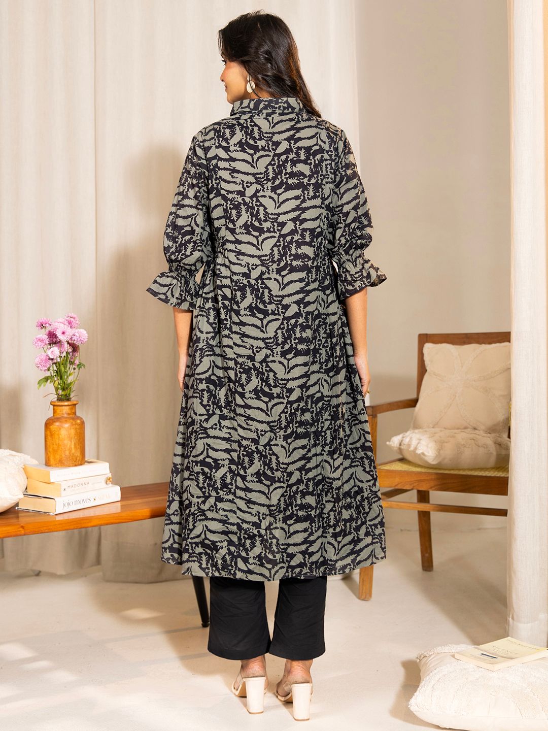 Grey-Cotton-Abstract-Printed-A-Line-Kurta