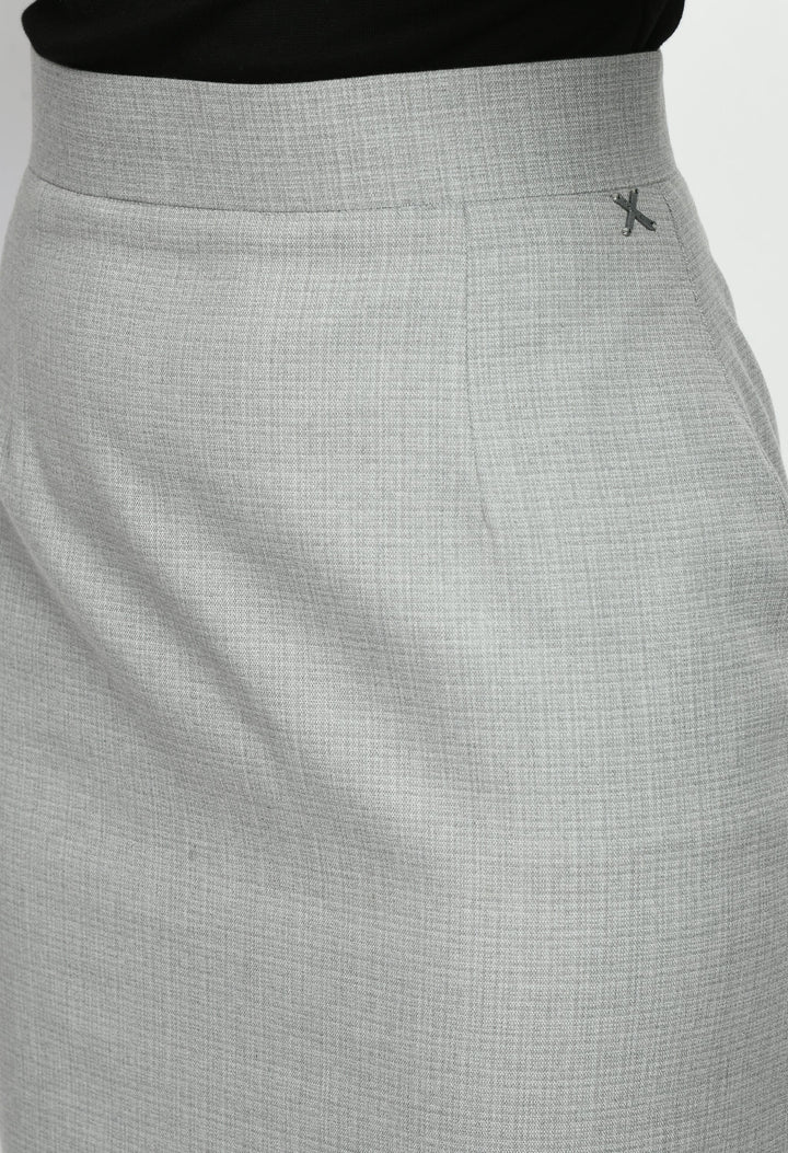 Grey-Cotton-Blend-Empathy-Checked-Pencil-Skirt