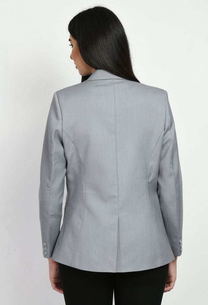 Grey-Cotton-Blend-Poise-Double-Breasted-Medium-Blazer