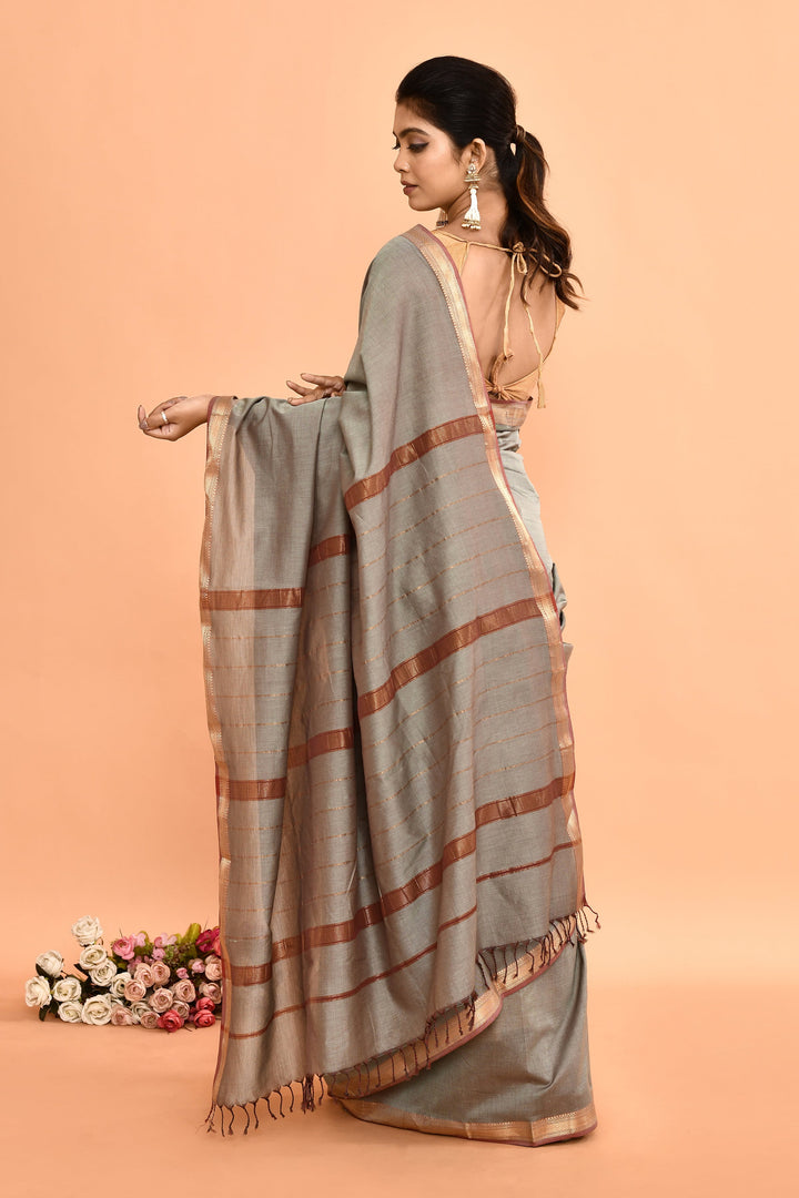 Grey-Pure-Cotton-Maheshwari-Saree