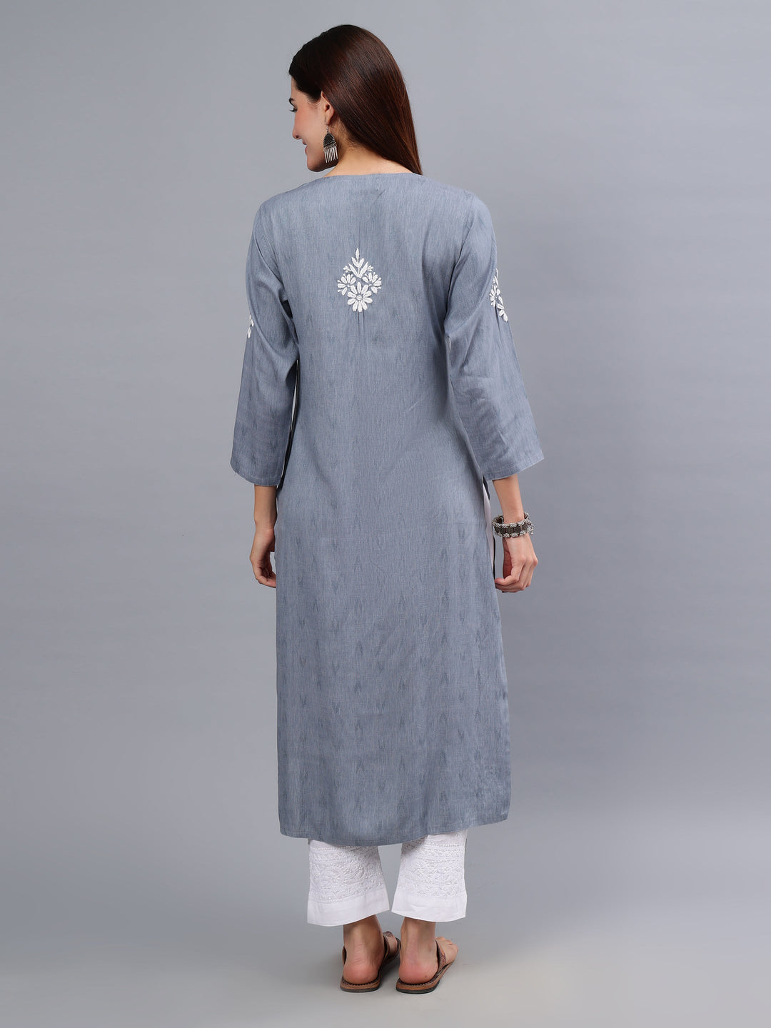 Grey-Rayon-Embroidered-Chikankari-Kurti