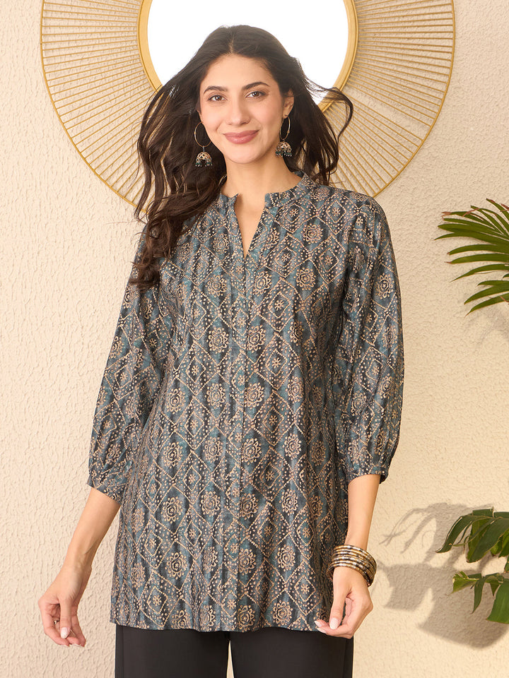 Grey-Cotton-Blend-Ethnic-Motifs-Printed-Tunic-ONLY