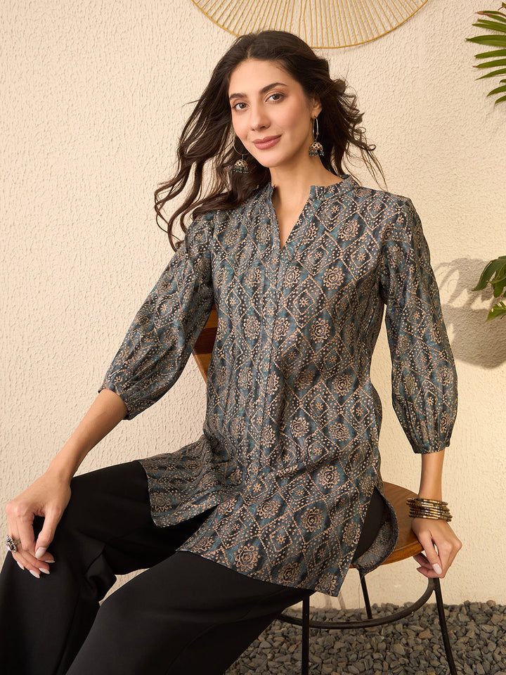 Grey-Cotton-Blend-Ethnic-Motifs-Printed-Tunic-ONLY