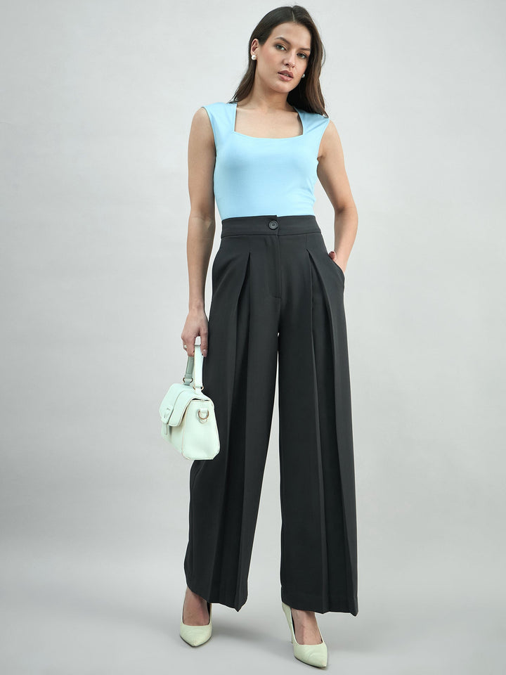 Black-Cotton-High-Waist-Stretchable-Trouser