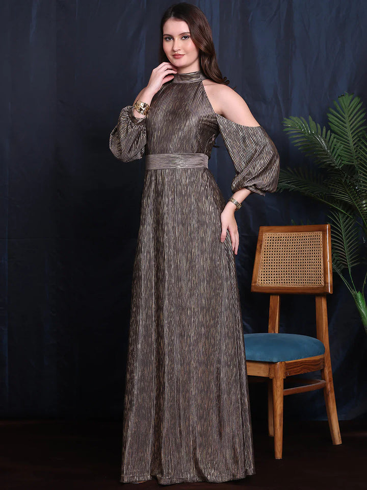 Grey-Satin-Ethereal-Glam-Halter-Gown-With-Hanging-Sleeve