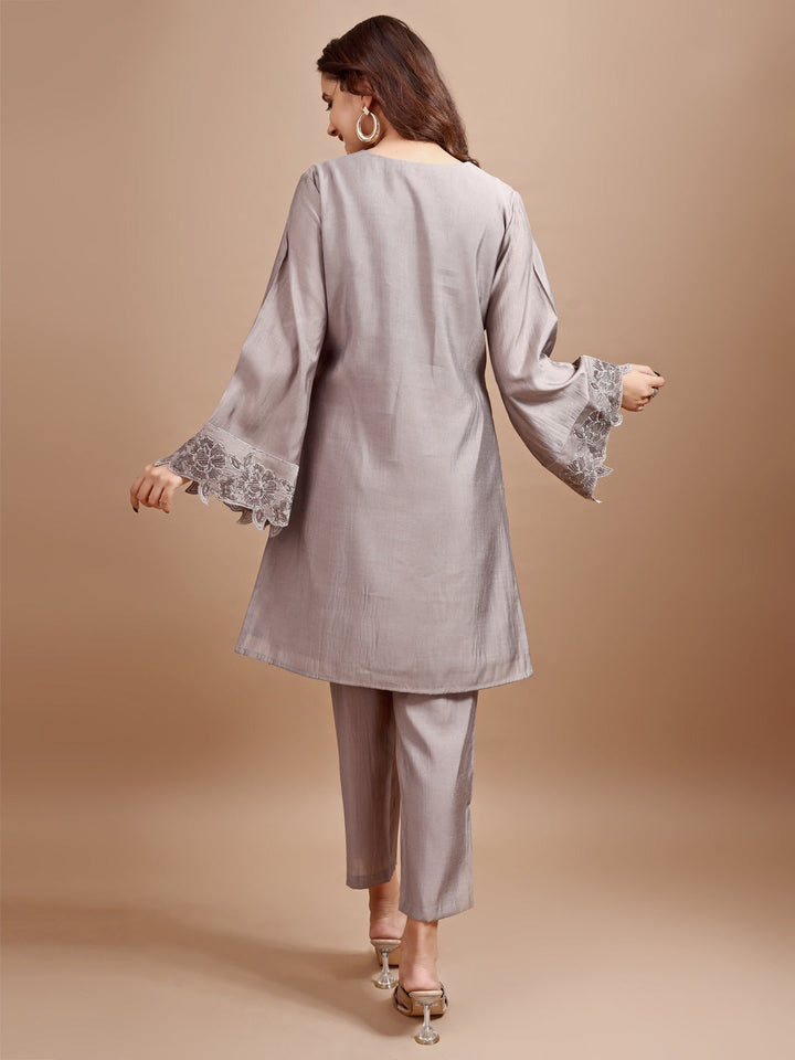 Grey-Silk-Blend-Embroidered-Co-Ord-Set