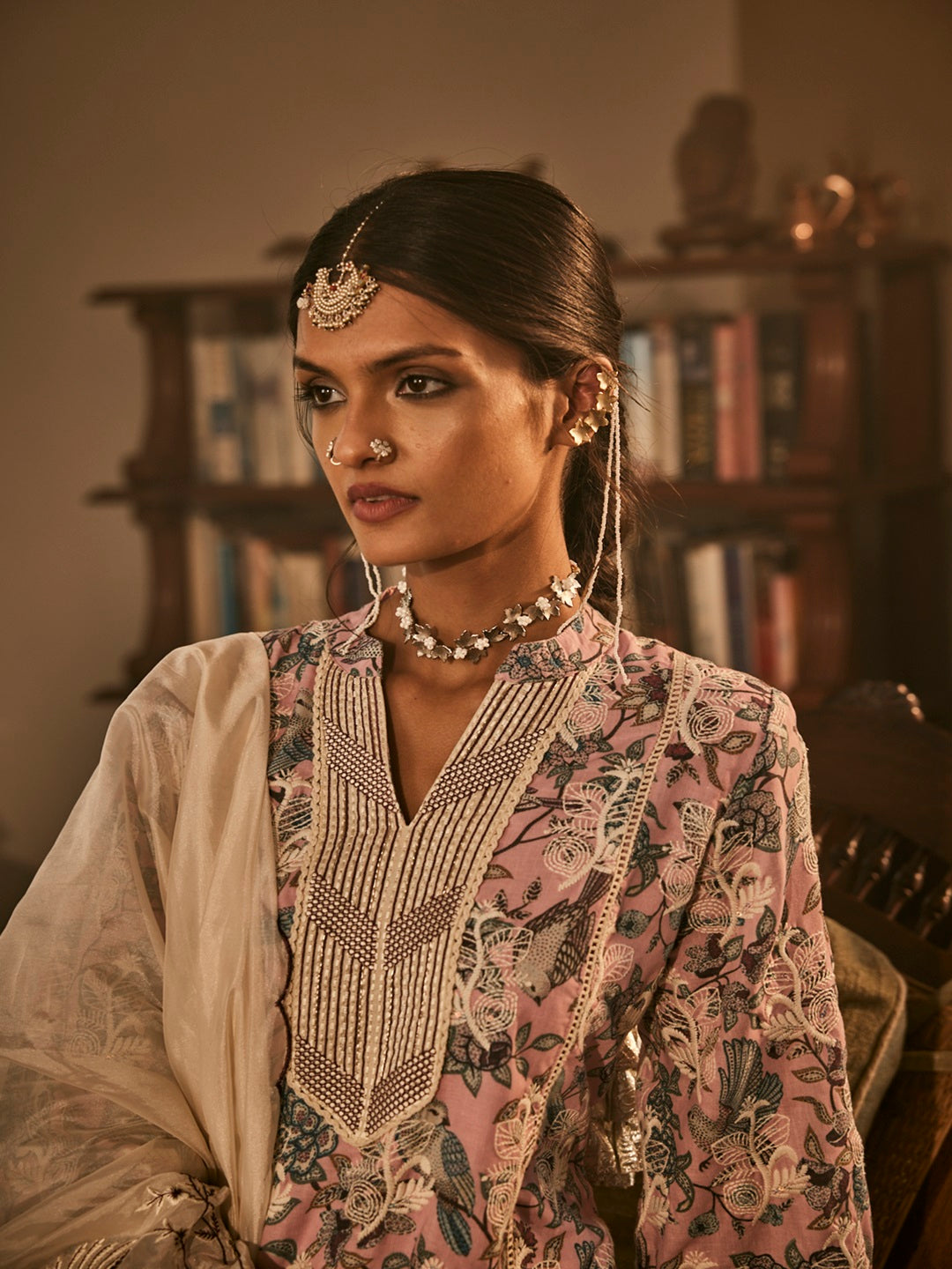 Pink-Cotton-Blend-Floral-Printed-3-Piece-Kurta-Set